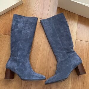 Like New Sezane Adèle Suede Boots Denim Blue - Size 11/Fr42